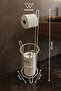 Cream Refillable Toilet Paper Holder with Stand, Napkin Holder, Wc Paper Holder Rack Stand Hanger - 2