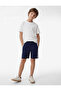 Cotton Blend Ribbed Shorts with Elastic Waist - 2
