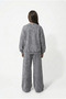 Girl's Gray Pearl Stone Bow Detailed Oversize Sweatshirt & Wide Leg Pants Set 10-11-12-13-14 Years Old - 4