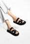Black Velcro Anatomical Comfortable Sole Women's Slippers (Product Has Been Improved) - 6