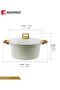 32cm 9L Cast Aluminum Casserole with Glass Lid Trivet Non-Stick Induction Gas - 2