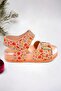 Pink Flower Printed Buckle Girls Sandals - 3