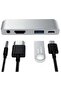 محول USB-C 4 في 1، شحن PD 3.0، منفذ 4K، USB 3.0، مقبس سماعات رأس 3.5 ملم، تصميم مدمج، نقل بيانات عالي السرعة، فضي، للحواسيب المحمولة - 3