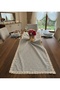 Authentic Natural Organic Washed Soft Linen Nostalgia Laced 50X120 cm Runner