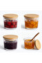 6-Piece Vacuum Bamboo Lid Glass Breakfast Bowl/Sauce Bowl/Storage Container 240 ml