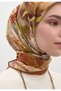 Nerissa Patterned Cotton Viscose Scarf Tile - 4