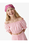 Short Sleeve Strapless Collar Ruffled Blouse with Gimped Detail, Pack of Cotton