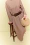 Loose Fit Crew Neck Linen Blend Long Sleeve Dress H3740Ax26Sm - 3