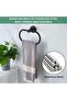 Matte Black Towel Ring for Bathroom, Stainless Steel Wall Mount, Round - 3