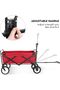 Foldable Beach Cart Hand Trolley with Rotary Handle, Heavy Duty Utility Wagon - 3