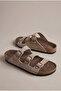 Women's Beige Comfortable Fit 3 Buckle Strap Slippers