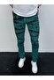 Men's Green Tie-Dye Effect Slim Fit Lycra Jean Trousers