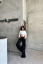 Women's Oversize Wide Leg Baggy Black Denim Trousers - 4