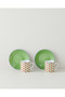 Wisp Porcelain 4 Piece Coffee Cup Set for 2 People 80 ml Green-Red - 2