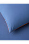 Plain Cotton Single Duvet Cover Set with Sheets 160X220 cm Blue-Orange - 5
