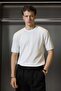 Men's Regular Fit Ribbed Knit Crew Neck T-Shirt White - 5