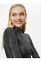 Sequin Embellished Dress with Mini Draping and High Collar - Handmade Collection - 2