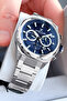 Exclusive Gift Men's Wristwatch 3Atm Water Resistant Silver Blue Color Steel Band Dke2011C3 - 4