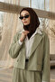 Chiffon Hooded Combed Cotton Bonnet with Neck Covering Feature, B-95, Brown - 2