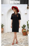 Women's Short Sleeve Crew Neck T-Shirt Dress Nightgown - 4