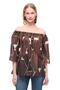 Brown Ledas Regular Fit Geometric Blouse - 2