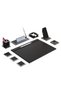 Leather Desk Mat Set 9 Pieces Black - 3