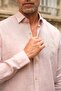 Slim Fit Long Sleeve 100% Linen Breathable Fabric Men's Shirt with Gift Box Fs-004170 - Beige - 4