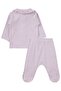 Striped Print 1-9 Months Pajama Set - White - 3
