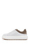 Men's White Lace-Up Thick Sole Sports Shoes, Genuine Leather Sneaker 25Sfd641618 - 2