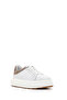 Men's White Lace-Up Thick Sole Sports Shoes, Genuine Leather Sneaker 25Sfd641618 - 6