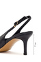 Women's Black Open Back Stiletto Heel U Patent Leather D Leather Shoes 26Pfd121016 - 5