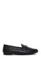 Women's Black Buckle Leather Shoes, Masculine Loafers 26Pfd290118