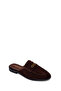 Women's Brown Suede Leather Slippers 26Pfd260010 - 8