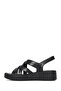 Women's Black Thick-Soled Leather Comfort Sandals 26Sfd411718 - 3