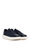 Men's Navy Blue Lace-Up Thick Soled Genuine Leather Sneaker, Winter Sports Shoes 25Wfd690318 - 3