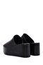 Women's Black Leather Slippers with Filled Heels 26Sfd152018 - 6