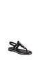Women's Black Leather Flip-Flop Sandals 26Sfd360618 - 7