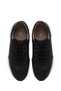 Women's Black Lace-Up Thick-Soled Sports Shoes, Leather Sneaker 26Pfd500518 - 4