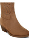 Women Studs Embellished Cowboy Boots in CAMEL - 5