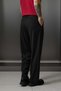 Men's Baggy Fit Belt Detailed Gabardine Fabric Trousers Black - 6