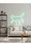 Kedi Figürlü LED Neon Duvar Tablosu | Yeşil Aydınlatmalı Modern Dekor | Farklı Boyut - 4