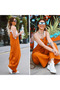 Women's Orange Legendary Jumpsuit Graduation Wedding Dress (Excluding Undershirt) - 4