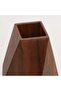 Veldt Walnut Wood Faceted Vase 9x9x13cm -walnut - 2