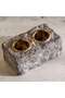 Oro Ceramic Candle Holder 16.5x10x6.5cm - Brown - 2