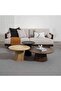 Anglea Coffee Table Set Of 3 Solid Wood - Brown Natural - 3