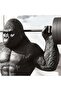 Titanus Polyresin Kingkong Exercising Decor Sculpture 58x31x62.5cm - Black - 2