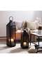 Zia Metal Lantern 21x20x60cm- Black - 2