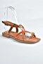Tan/Orange Genuine Leather Flip-Flop Women's Sandals M291841203 - 4