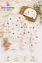 Baby Girl Colorful Heart Cream 3-Piece Set with Badi