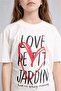 100% Cotton Crew Neck Printed Short Sleeve Ecru T-Shirt for Girls H8854A826Hs - 4